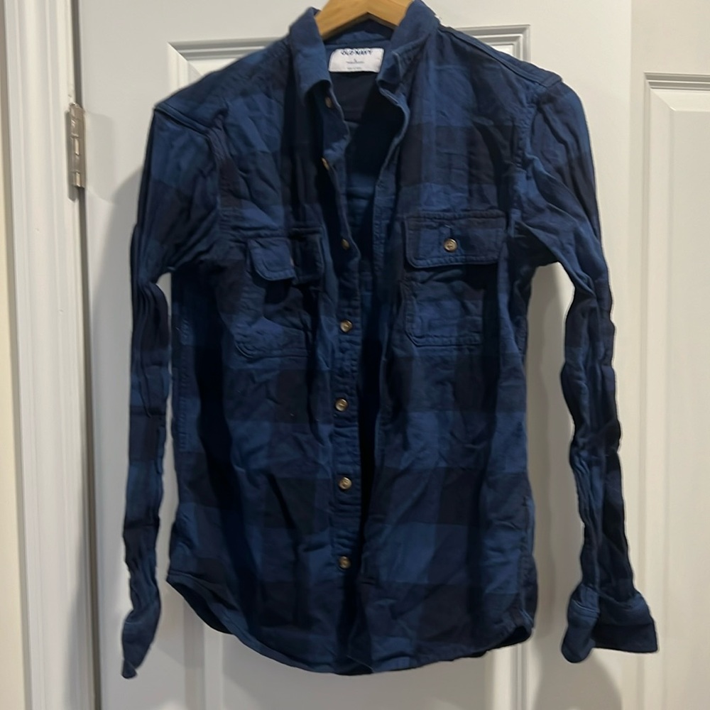 Boys S old navy flannel blue
